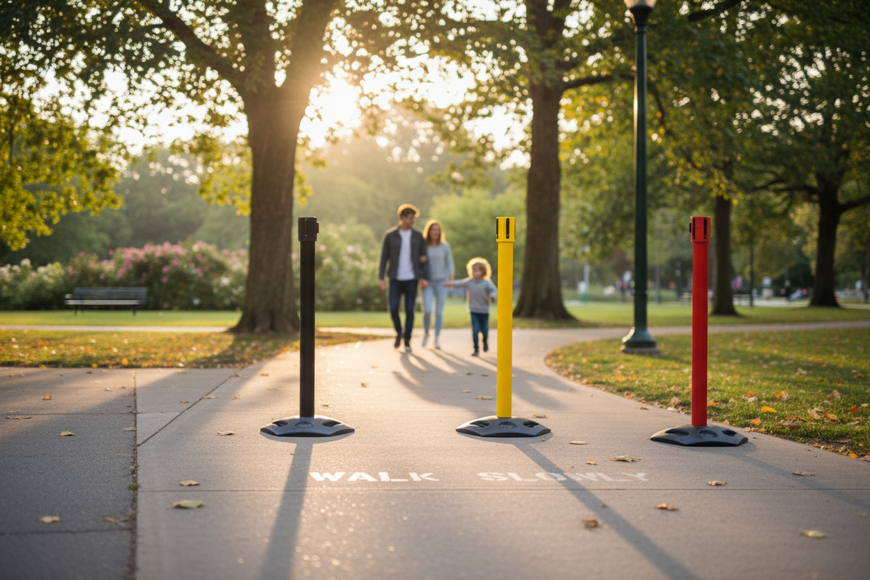 Premium Outdoor Receiver Post for Belt Stanchions - Durable and Weather-Resistant for Crowd Control and Queue Management
