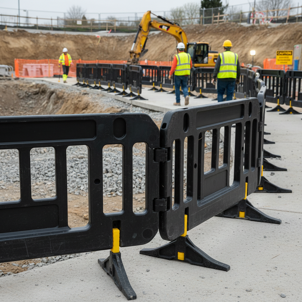 Premium Replacement Foot for Barriers with Spigot - High-Density PVC Blend for Quick Assembly - side view | Barriers Co