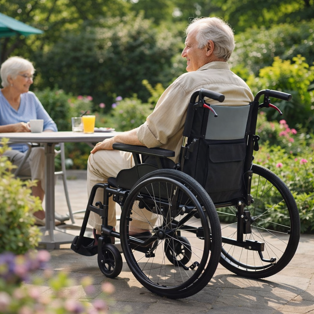 Self-Propelled Wheelchair – White – 125kg Capacity – Indoor/Outdoor Use