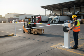 Heavy Duty Manual Barrier Gate 3.5–5.5 m - Durable Steel Construction with Anti-Lift Protection and Reflective Markings