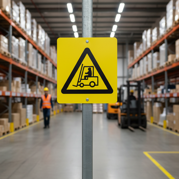 Premium Warning Sign for Goods Traffic - Multiple Materials and Sizes for Clear Safety Marking in Workplaces and Public Areas