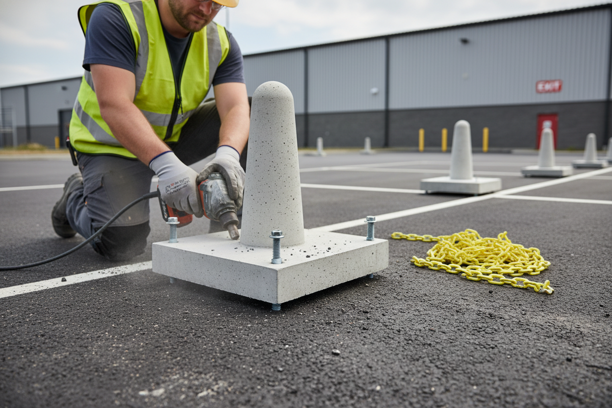 Premium Heavy-Duty Concrete Bollard with Large Base for Superior Stability and Protection - 340 kg Weight