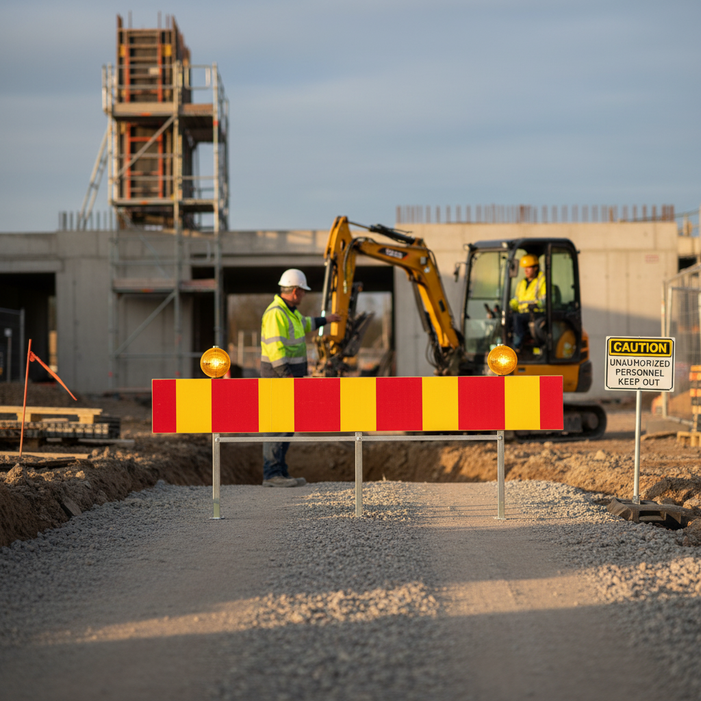 Premium High-Visibility Traffic Screen for Road and Worksite Barriers - Durable Red Construction for Enhanced Safety