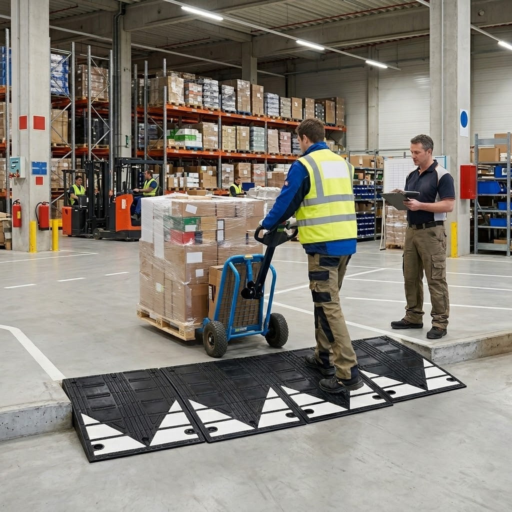 Heavy Duty Extra Long Kerb Ramp for Wheelchair Accessibility and Vehicle Access - 75mm Height with Textured Grip