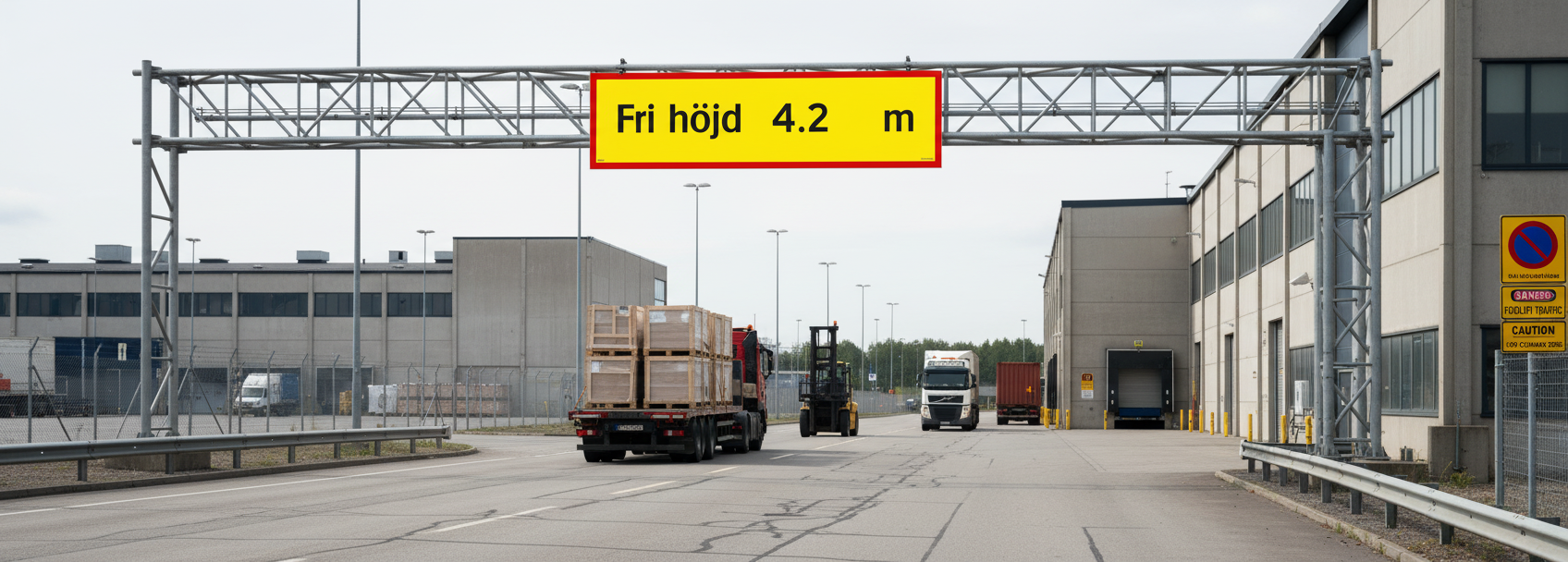 Premium Traffic Sign 'Free Height ...m' - Durable Aluminium with Custom Height Indicator, 594mm x 210mm