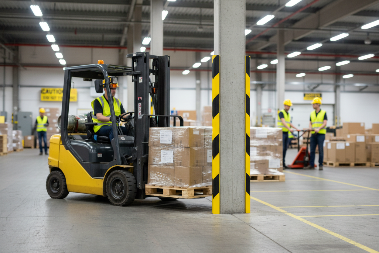 Premium Corner Protection Profile C25R - Magnetic Impact Protection for Warehouses and Industrial Environments