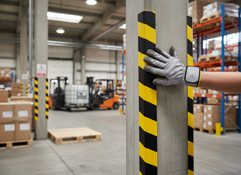 Premium Corner Protection Profile C35 - Self-Adhesive, Yellow/Black for Impact Safety in Industrial Environments