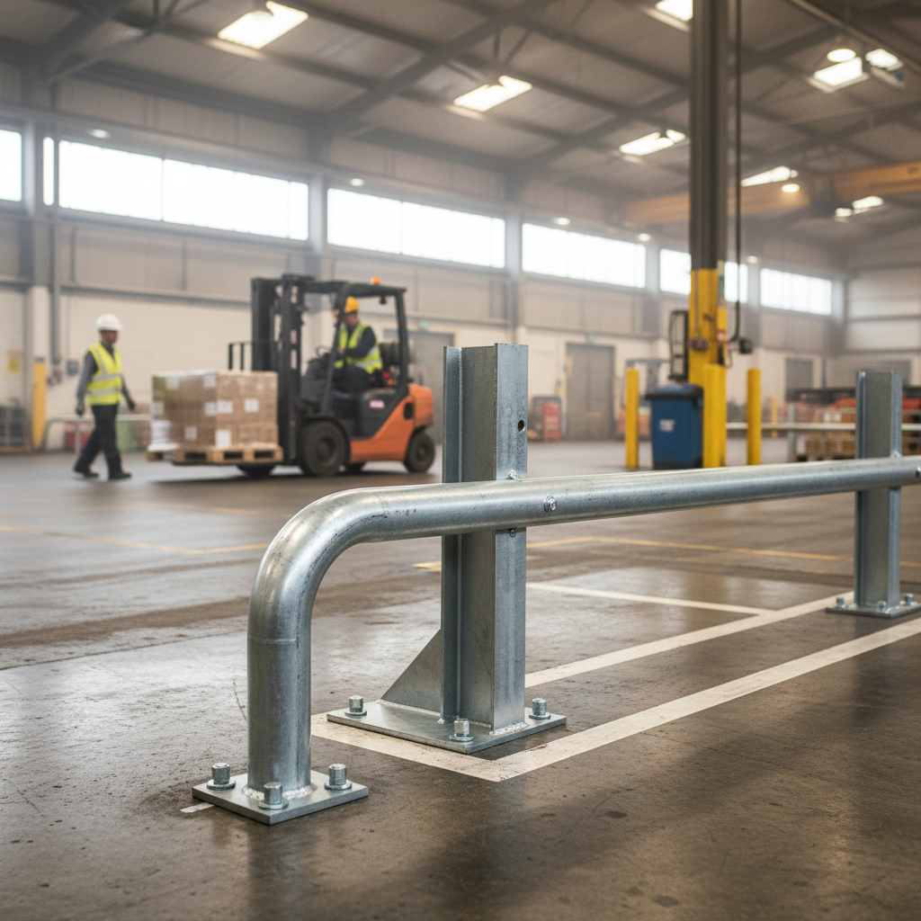 Premium Heavy Duty Bolt Down Barrier Post 560mm - Galvanised Steel for Durable Installations - Detail View | Barriers Co
