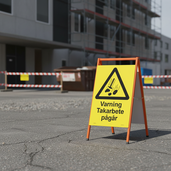 Premium Warning Sign for Roof Work - Durable Materials, Various Mounting Options, and Clear Visibility