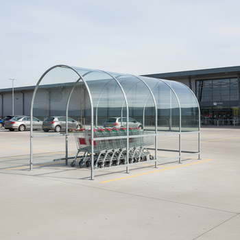 Heavy Duty Barrel Roof Trolley Shelter 4m for Retail Environments
