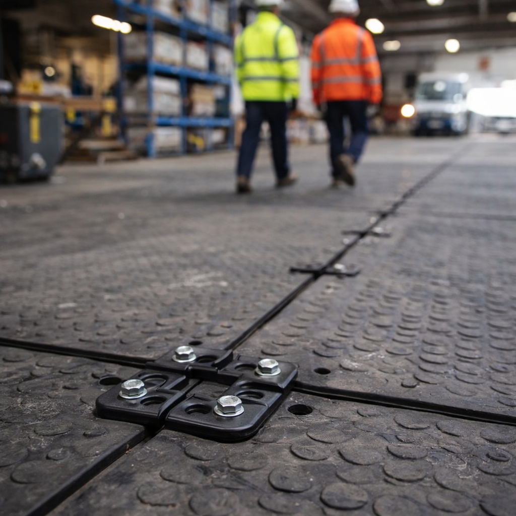 4 Way Urethane Connectors – 180mm x 180mm – Industrial Grade – Mat Connection