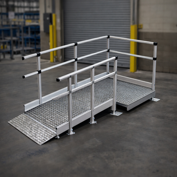 Modular Wheelchair Ramp Kit – 1500mm x 1360mm – Double Height Handrails – Accessibility