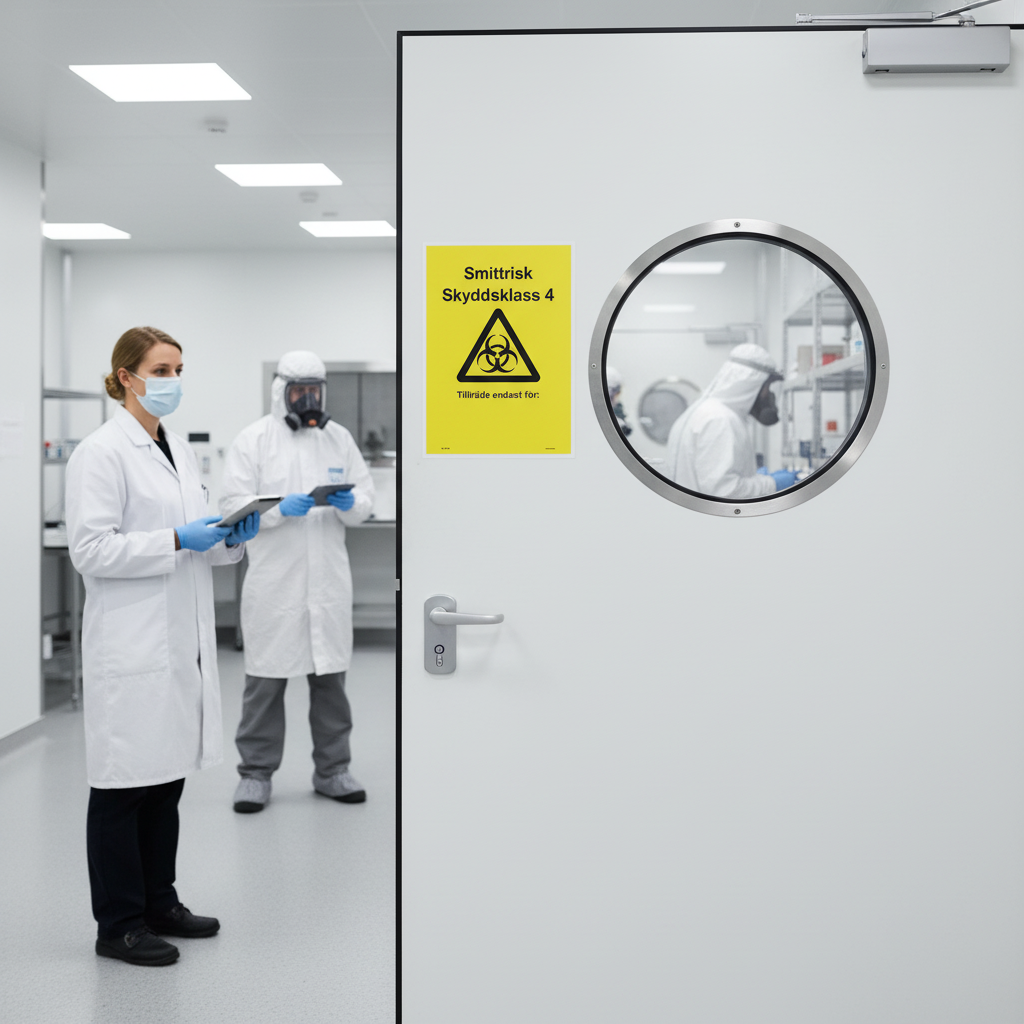 Premium Warning Sign for Infection Risk Class 4 - Durable Materials and Easy Installation Options