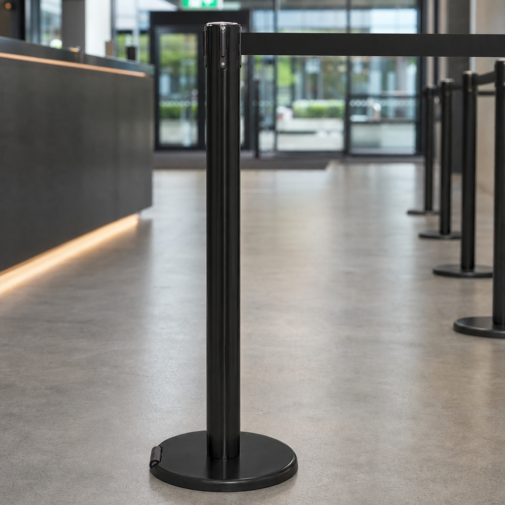 Belt Barrier System 4.9m x 50mm Cast Iron for Effective Crowd Control