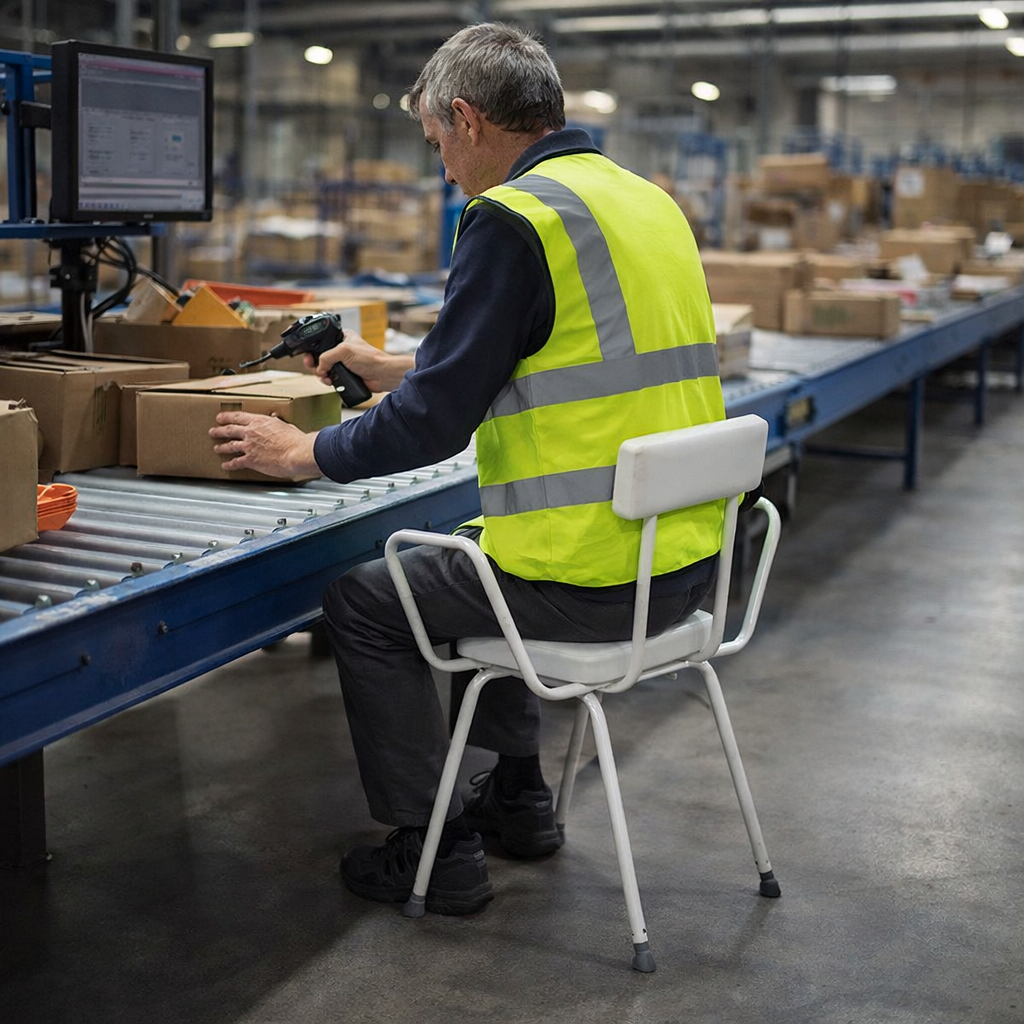 Perching Stool – Adjustable Height – 165kg Capacity – Indoor Use