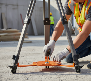 Premium Steel Base with 3 Legs and Safety Lock for Stability and Support in Industrial Applications