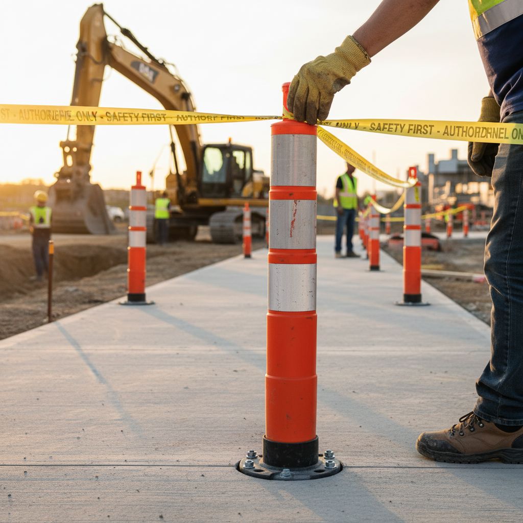 Premium Ground Socket for Foldable Barrier Posts with Bottom Plate for Enhanced Stability