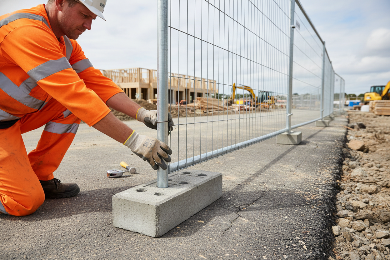 Premium Heavy Duty Concrete Base for Temporary Fence Panels - 36kg Weight for Secure Installation and Wind Resistance