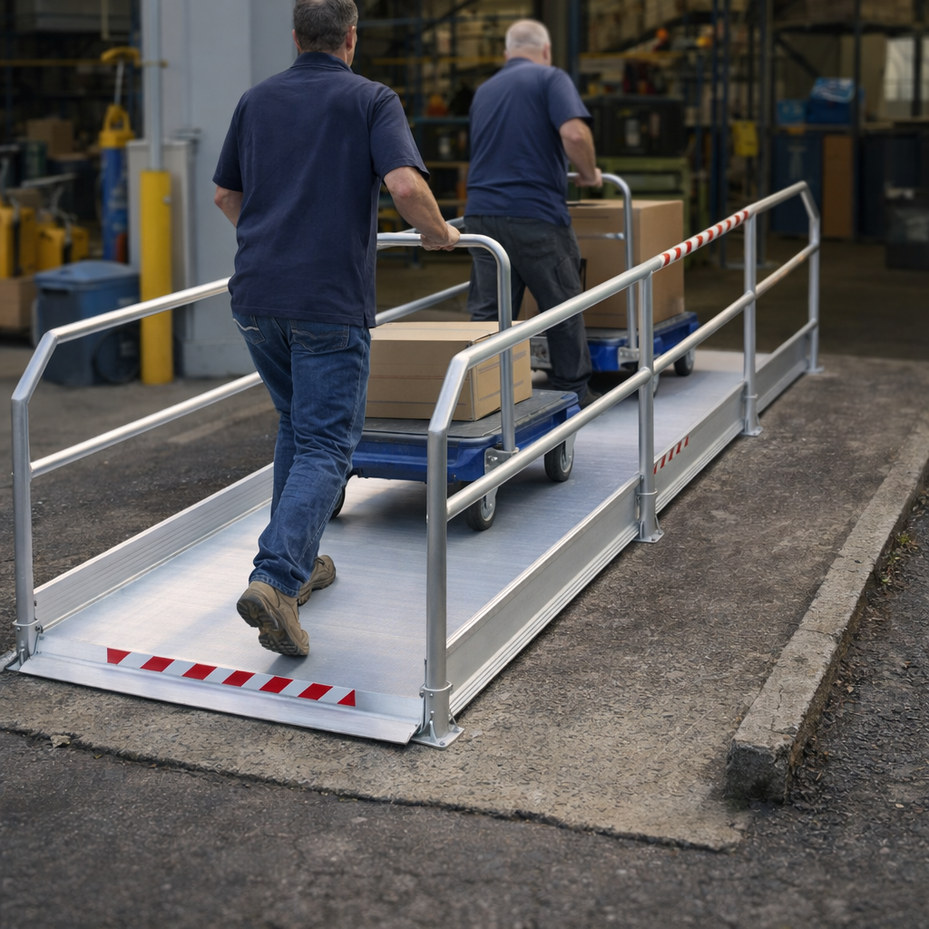 Pedestrian Ramps with Handrails – 2390mm Long – Heavy Duty – Public & Private Use