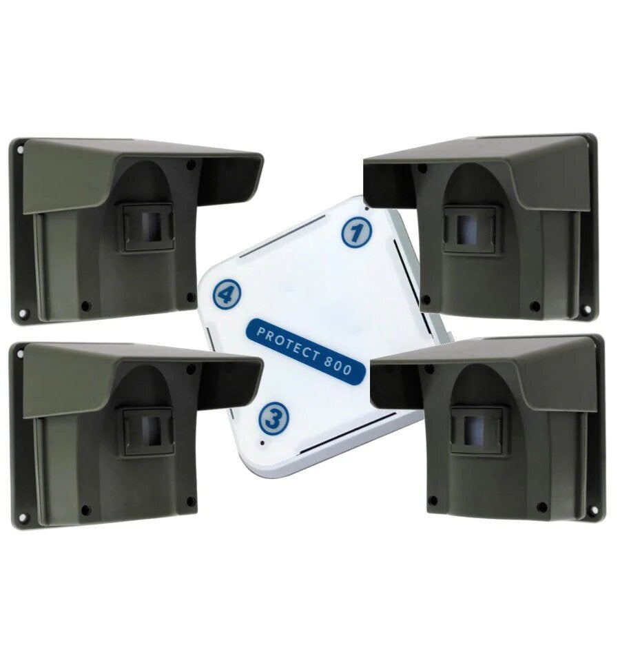 Driveway Alert System Including 4 x PIR's With New Pencil Beam Lens