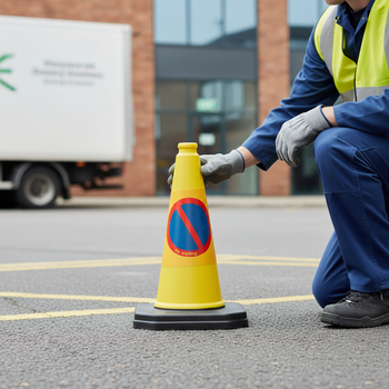 Premium One Piece Round No Waiting Cone - Durable, Recyclable, 2.2kg, Space-Efficient Design for Events and Parking