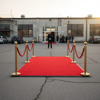 Premium Entrance Package with Carpet, Stanchions, and Ropes for Store Displays - High-Quality Professional Grade for Industrial and Commercial Appl...