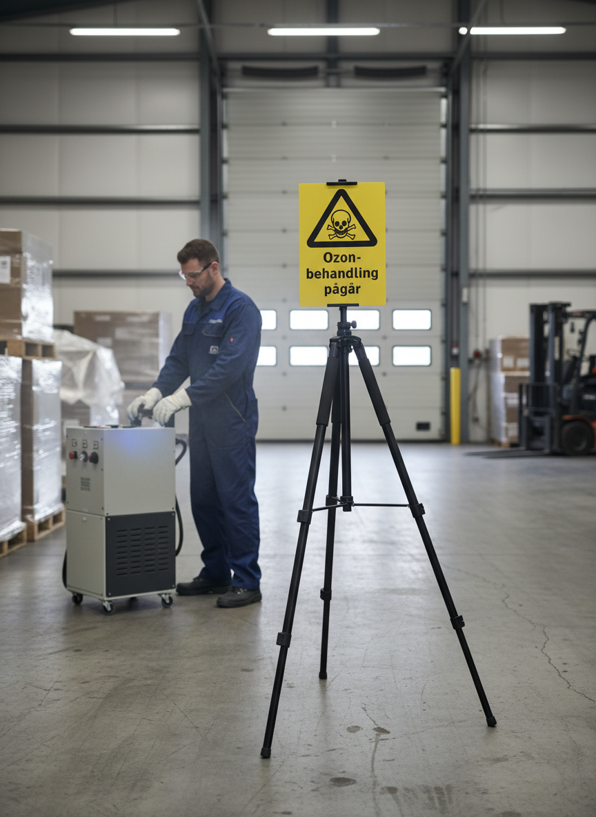 Premium Ozone Treatment Warning Sign - High Visibility for Safety in Industrial and Property Management Environments