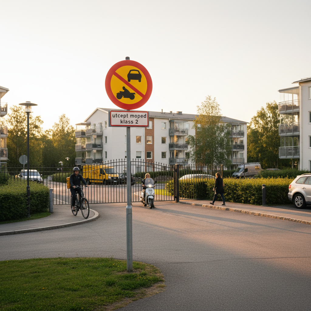 Premium Prohibition Sign for Vehicle Traffic, Except Class 2 Mopeds - Ø 600 mm Aluminium Construction