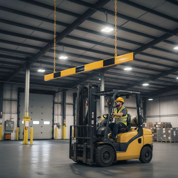 Premium Height Restriction Barrier with Reflective Aluminium Panel and Durable Suspension Chains for Vehicle Clearance Safety