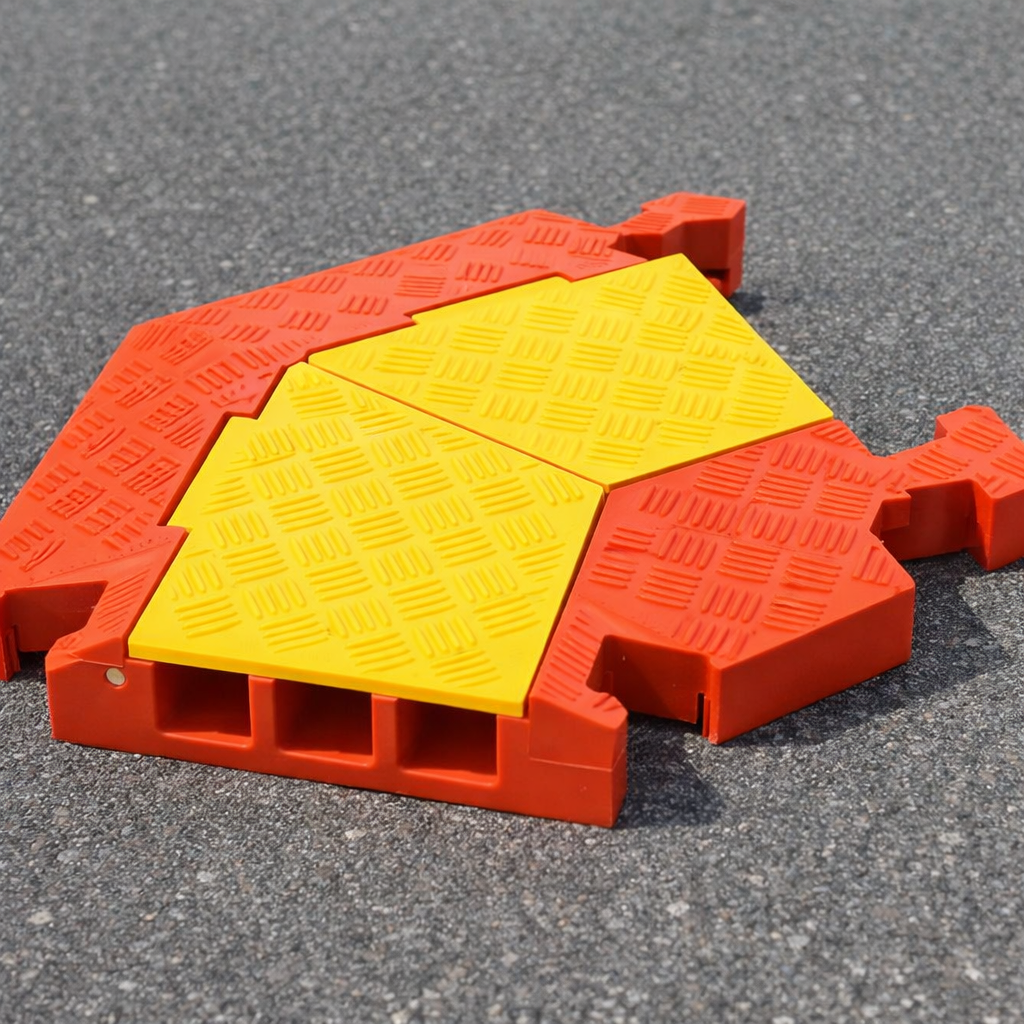 3 Channel Right Turn Cable Protector – 45 Degree – Polyurethane – Industrial