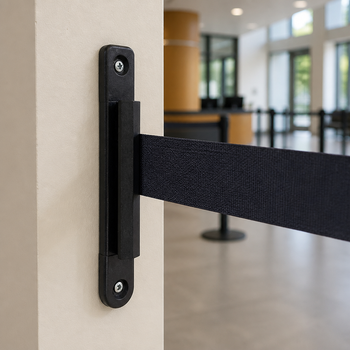 Wall Receiver Clip for Retractable Belt Barrier Systems