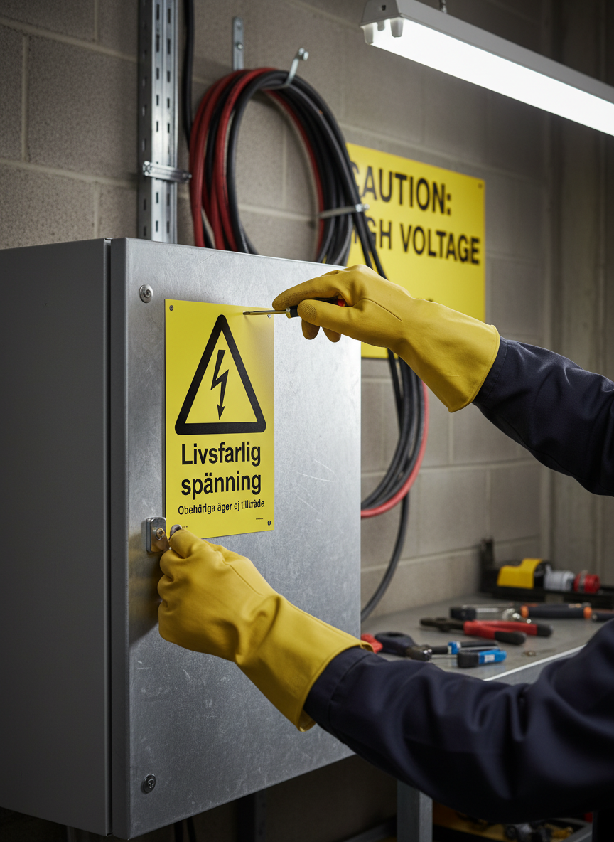 Professional Warning Sign for Hazardous Voltage - Available in Various Materials and Sizes for Workplace Safety