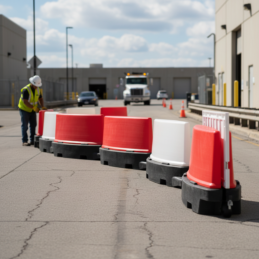 Premium Self-Weighted Traffic Safety Barrier with Interlocking Tail and Wheels for Easy Maneuverability and Quick Deployment