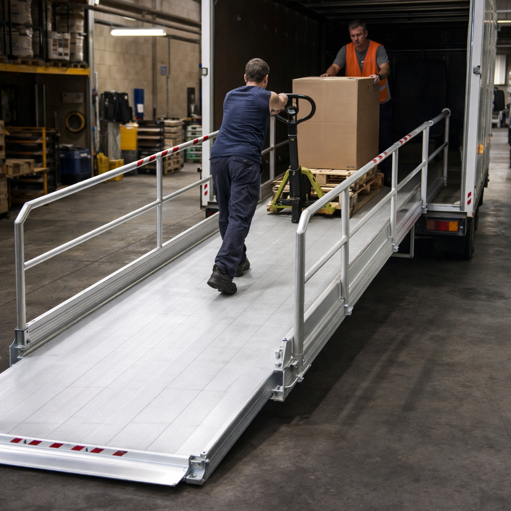 Vehicle Accessible Ramps with Handrails – 5790mm Length – High Capacity – Commercial Use