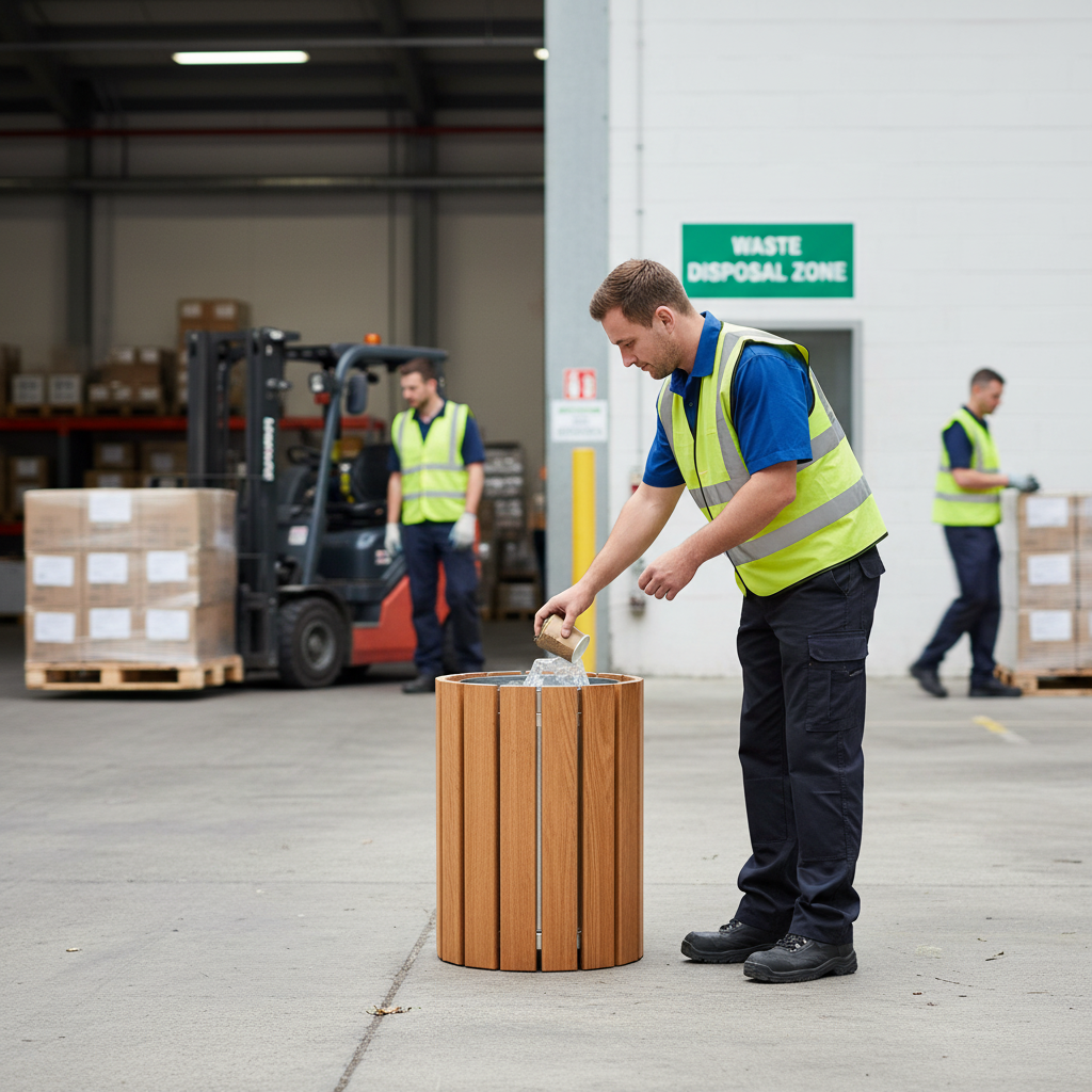 Premium 60L Open-Top Litter Bin Made from Sustainable Hardwood for Indoor and Outdoor Use - side view | Barriers Co