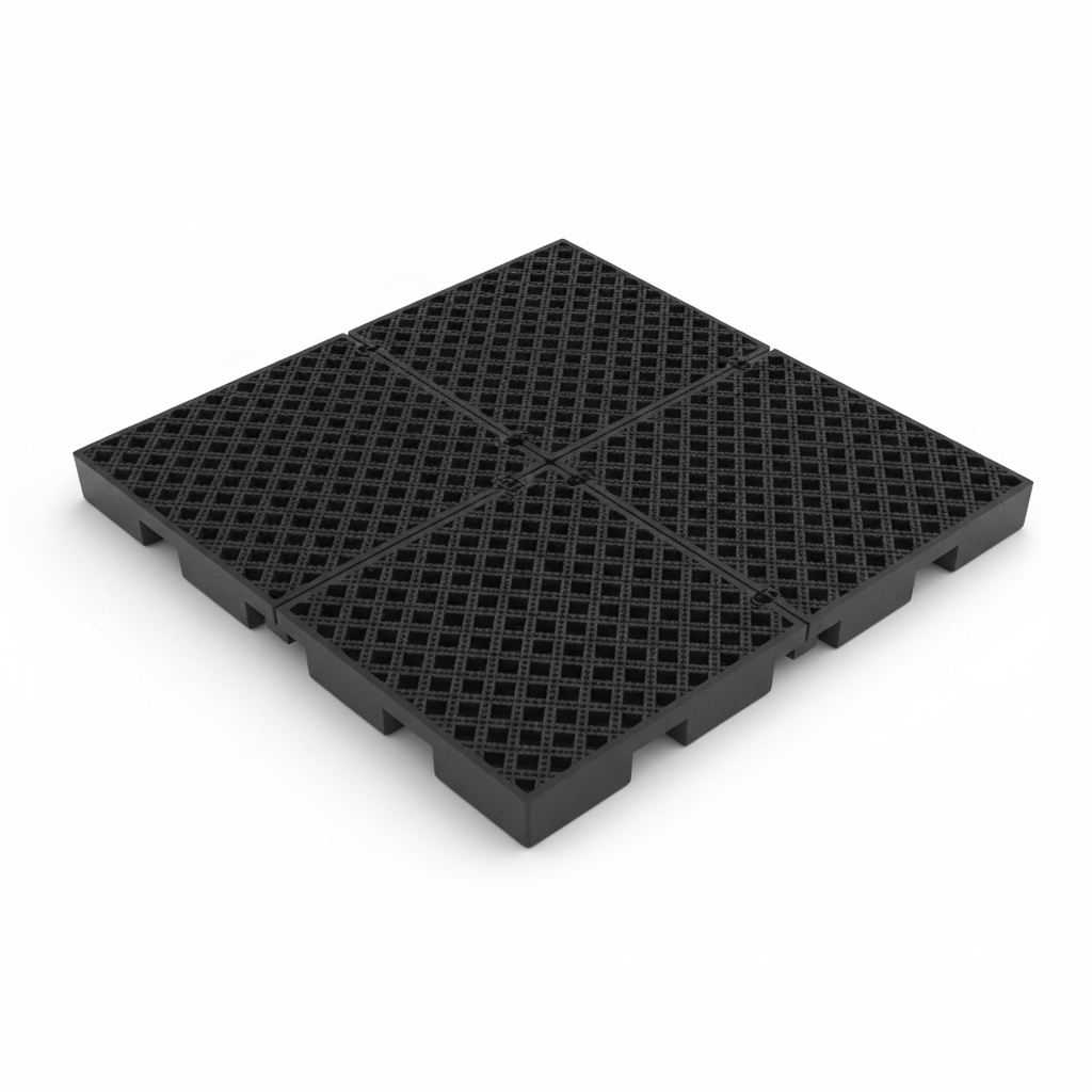 Premium PVC Anti-Slip Matting Tile - Black - Professional Studio Photo