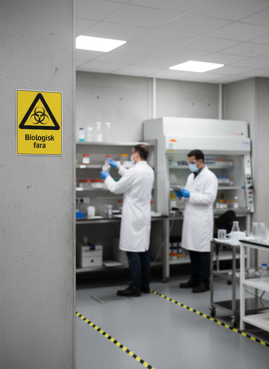 Professional Warning Sign for Biological Hazards - Durable PVC, Adhesive, Magnetic, and Aluminum Options Available in Multiple Sizes