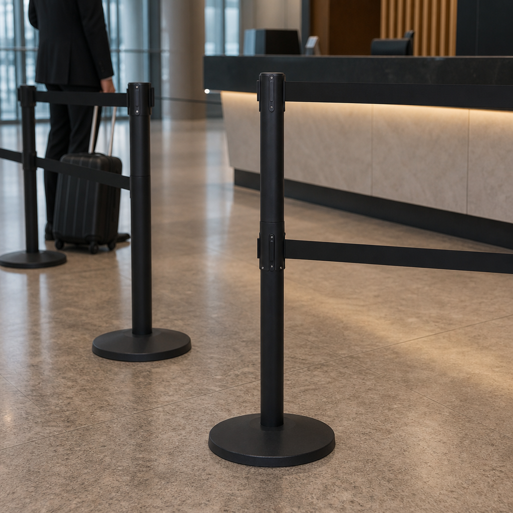QueueMaster 550 Twin Belt Barrier System 3.4m for Indoor Use