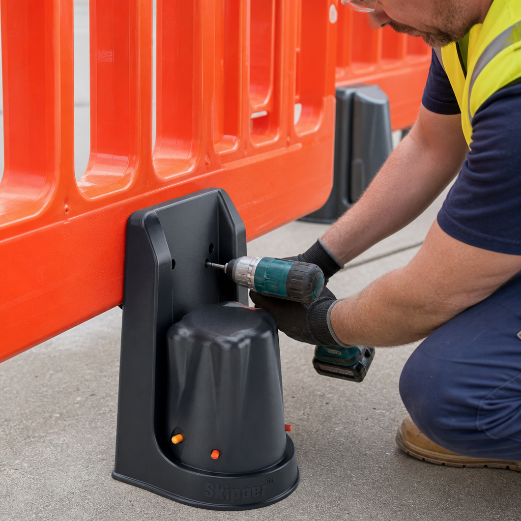 High Impact Polypropylene Barrier Wall Unit Support Bracket for Safety Applications