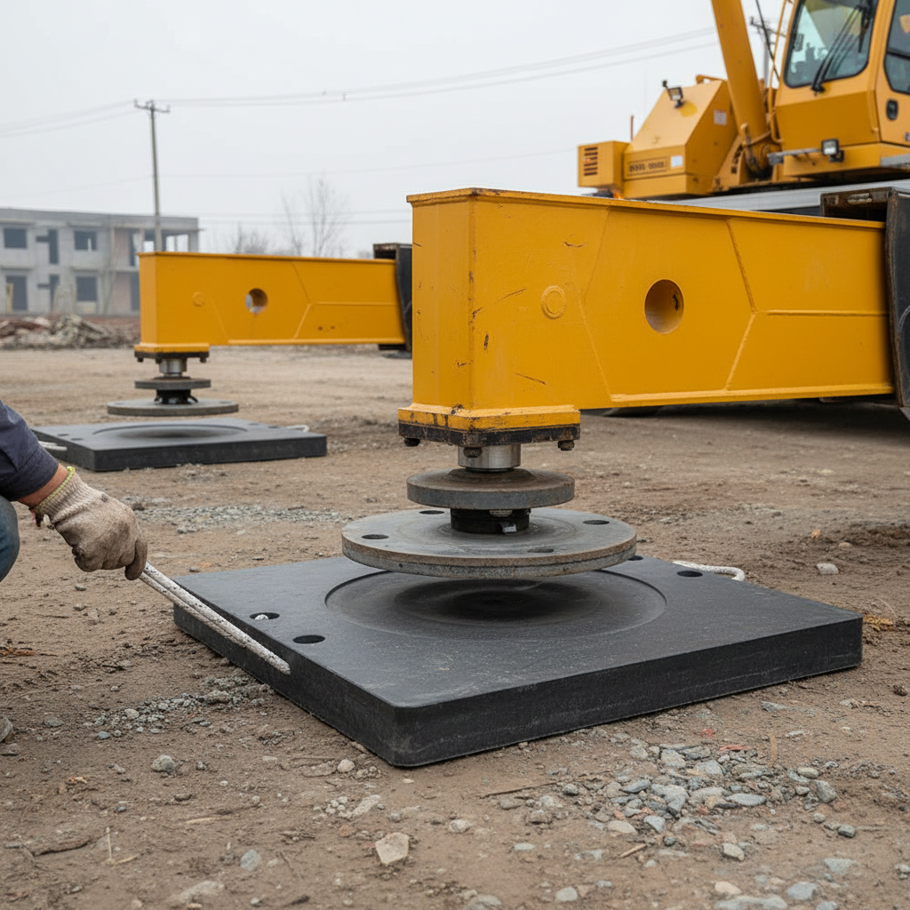 Premium Polyethylene Outrigger Pads with Handle - Heavy Duty Load Distribution for Equipment Stability | Barriers Co