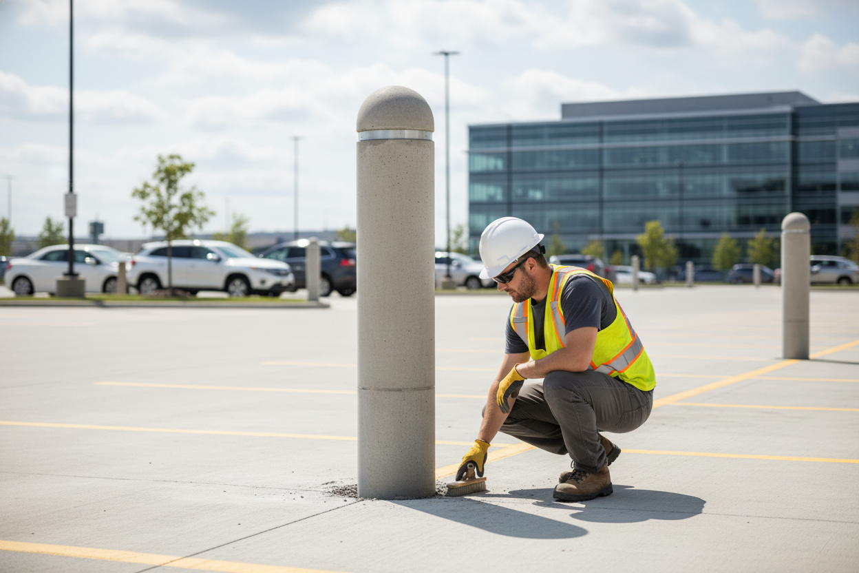 Premium Concrete Bollard with Stylish Design, 140 cm Total Length for Versatile Outdoor Use
