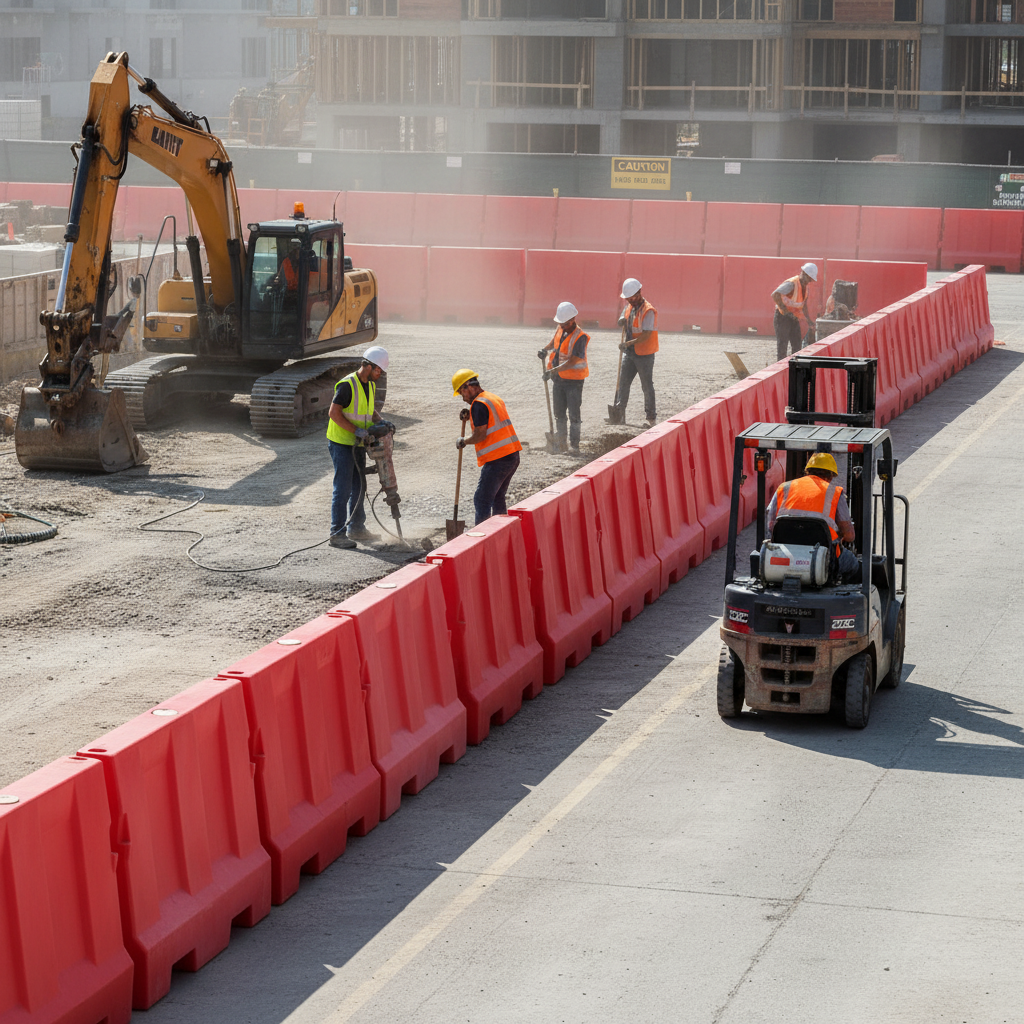 Heavy Duty High Wall Water Filled Barrier for Vehicle Protection and Pedestrian Safety - side view | Barriers Co
