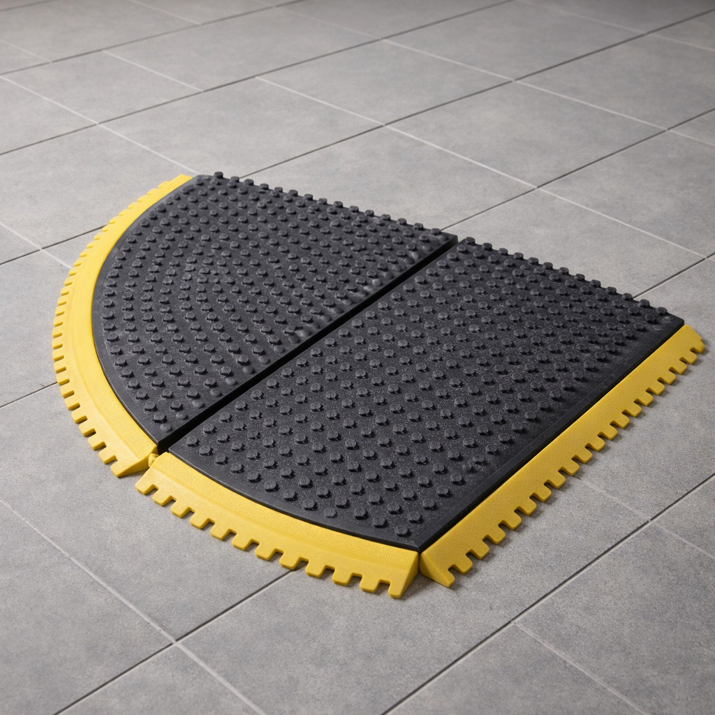 Industrial Rubber Mat – 91cm – 45° Inner Corner – Anti-Fatigue