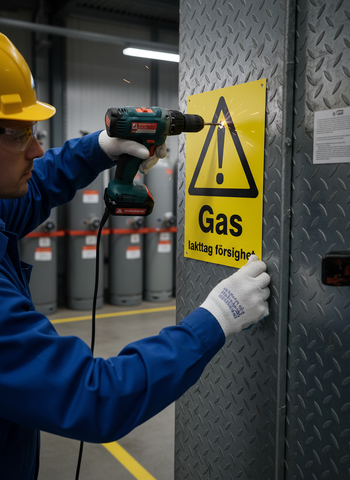 Premium Caution Sign - Gas - Multiple Materials and Sizes for Workplace Safety and Professional Signage