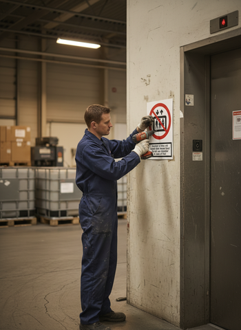 Premium Prohibition Sign for Elevator Use During Fire or Danger - Multiple Materials and Sizes Available
