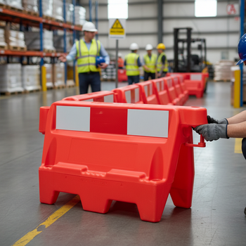 Premium Heavy Duty Traffic Separator Barrier with Flexible Swivel Connection for Versatile Installation