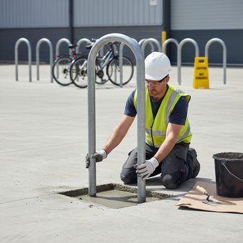 Premium 50mm Trombone Bike Stand - Galvanised Steel, Rustproof Design, Secure Installation