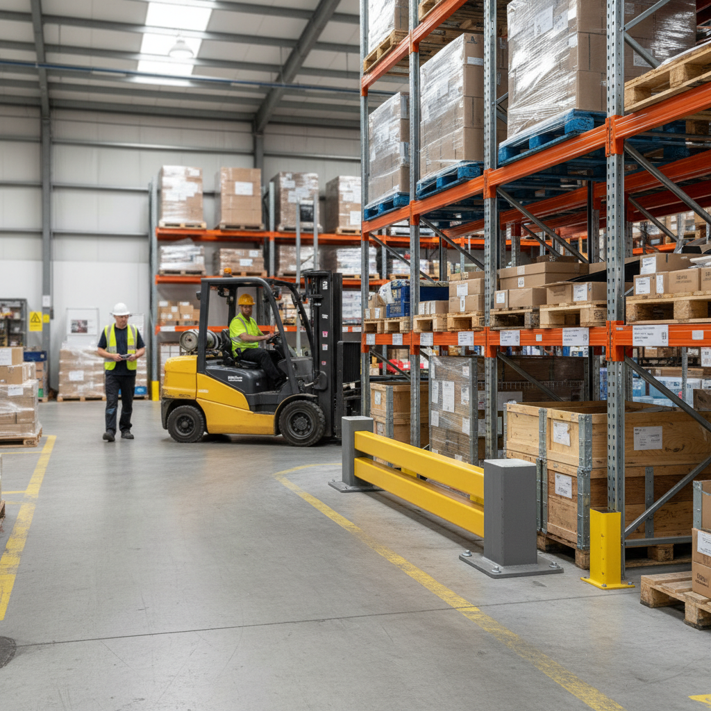 Premium Low-Level Flexible Impact Protection Barrier Beams for Machinery and Goods - side view | Barriers Co
