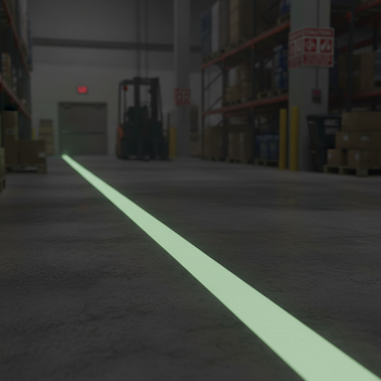 Premium Photoluminescent Egress Tape - Class A Glow in the Dark Marking Tape with 7.5 Hours Glow Duration and Smooth Surface