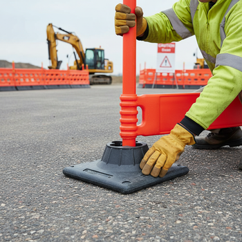 Premium Stabilising Foot for Heavy Duty Barrier - Durable Recycled Plastic Design for Increased Stability and Weight Support